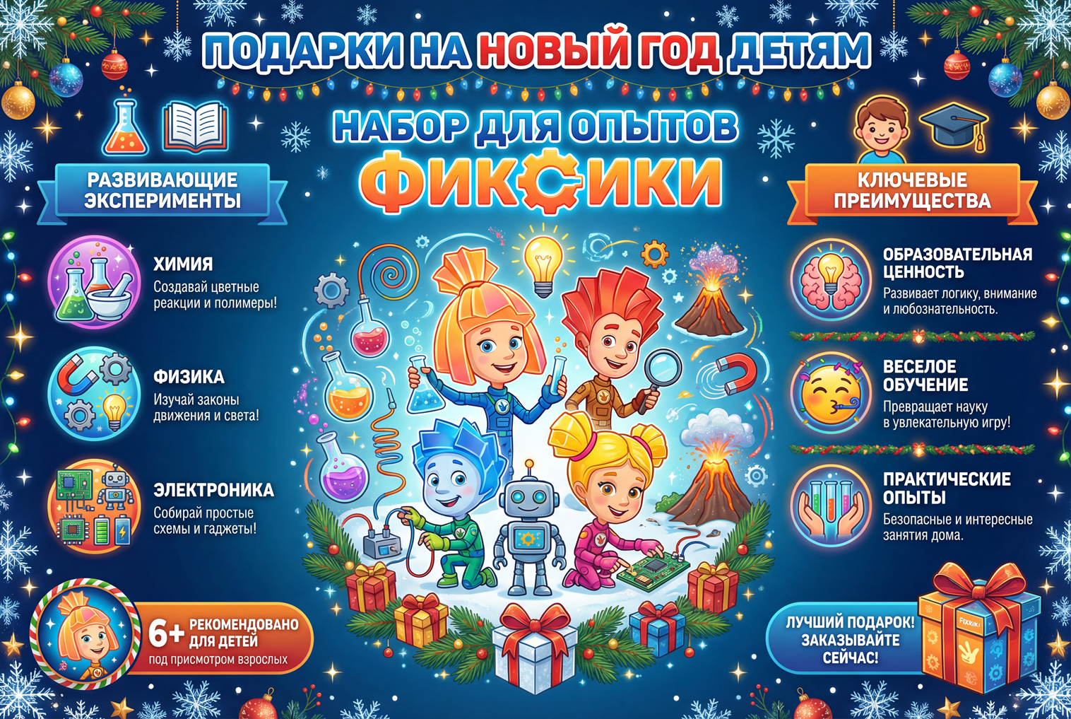 подарок на новый год Набор для опытов «Фиксики»