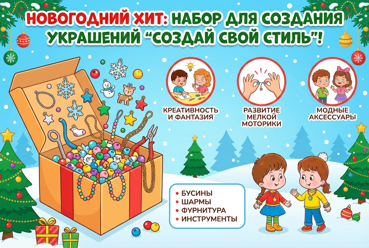 подарок на новый год Набор для создания украшений «Создай свой стиль»
