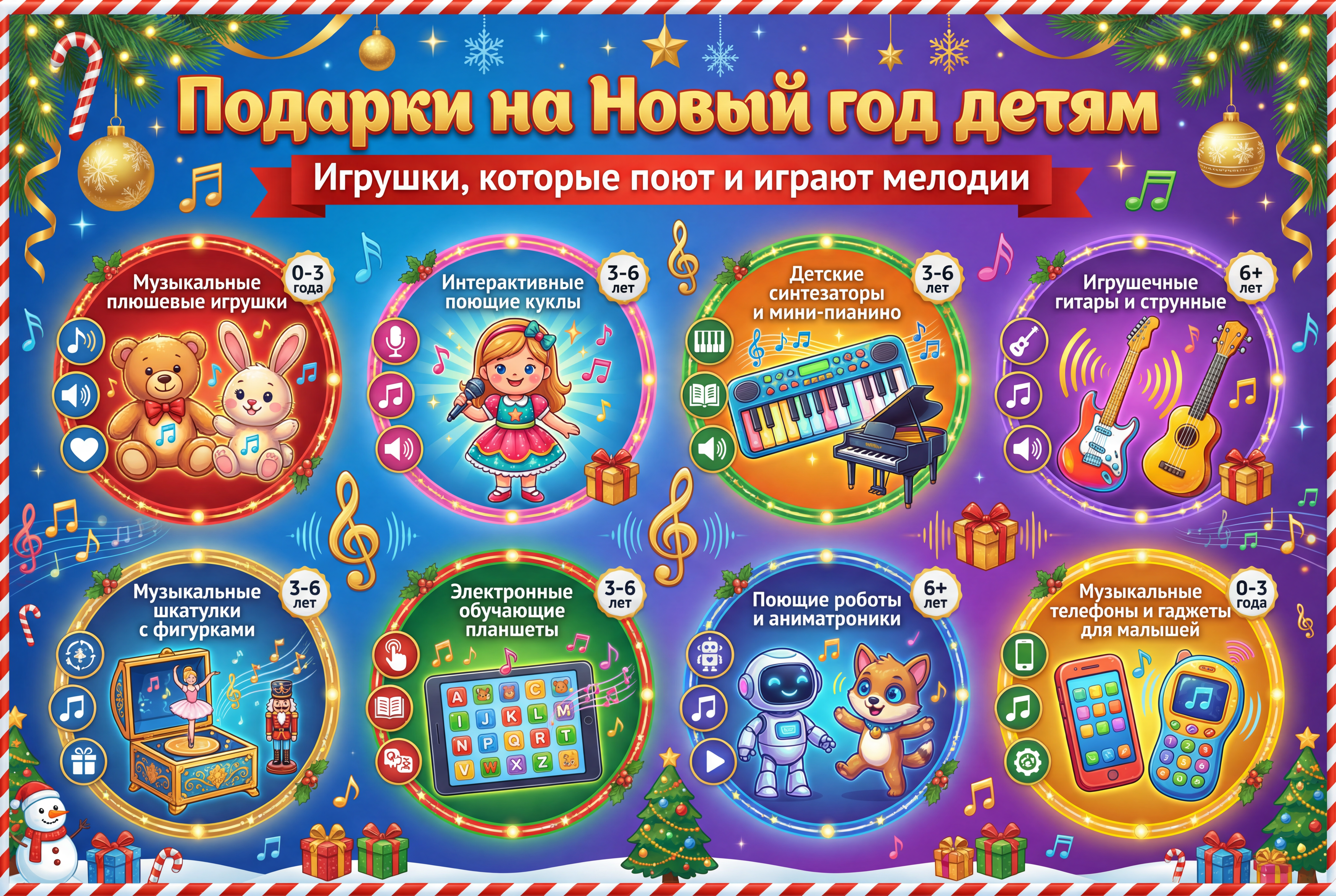 подарок на новый год Игрушки, которые поют и играют мелодии