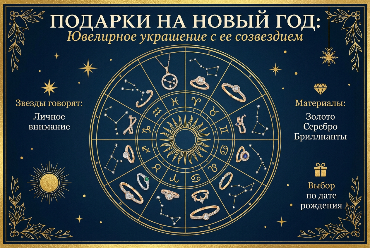 подарок на новый год Ювелирное украшение с созвездием