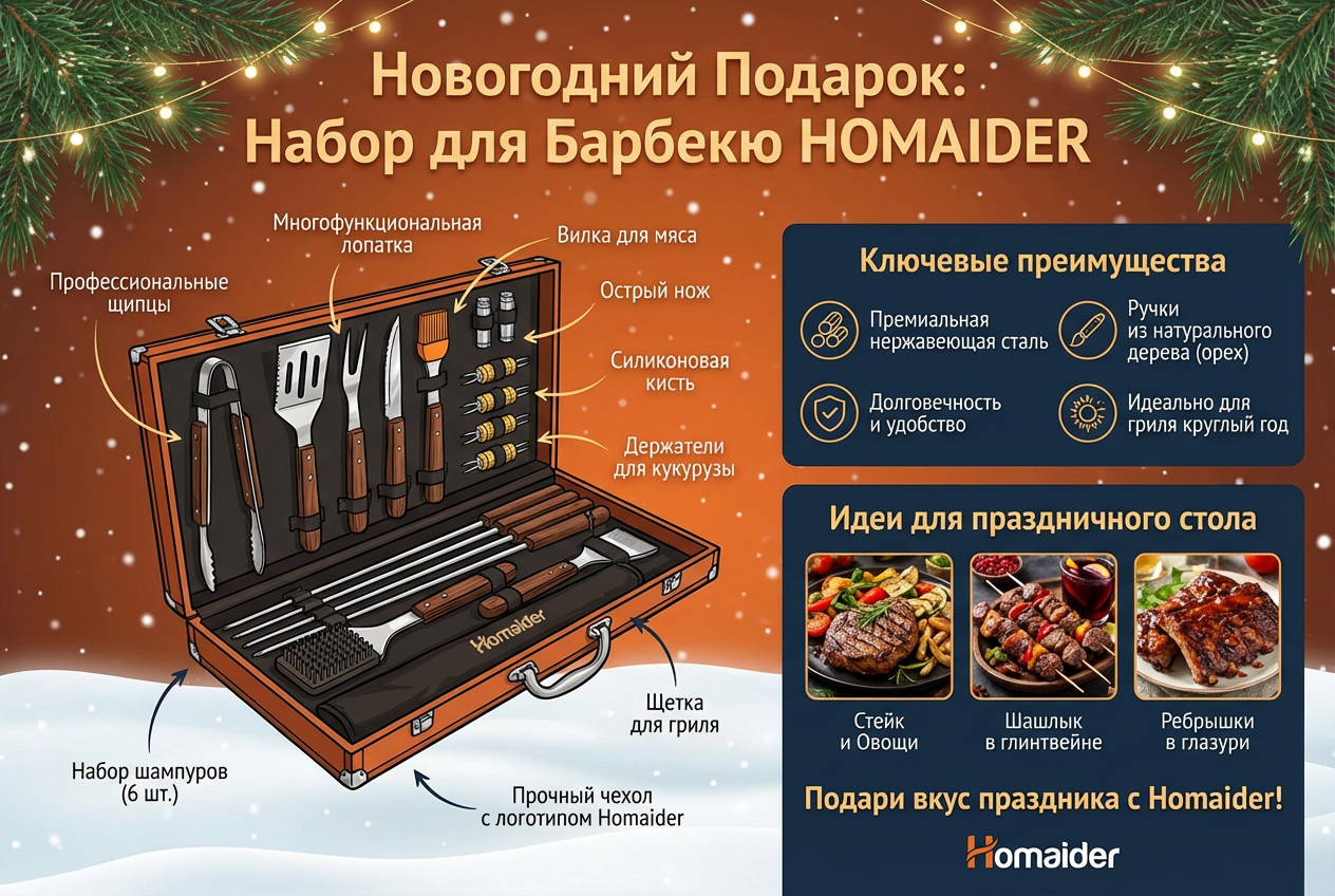 подарок на новый год Набор для барбекю