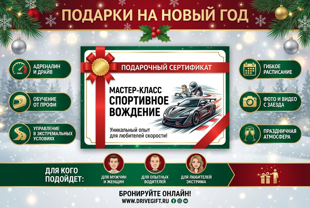 подарок на новый год Мастер-класс спортивное вождение»
