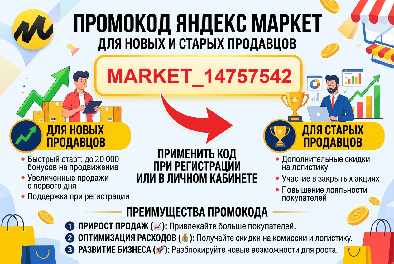 Промокоды Яндекс Маркет для новых и старых продавцов 